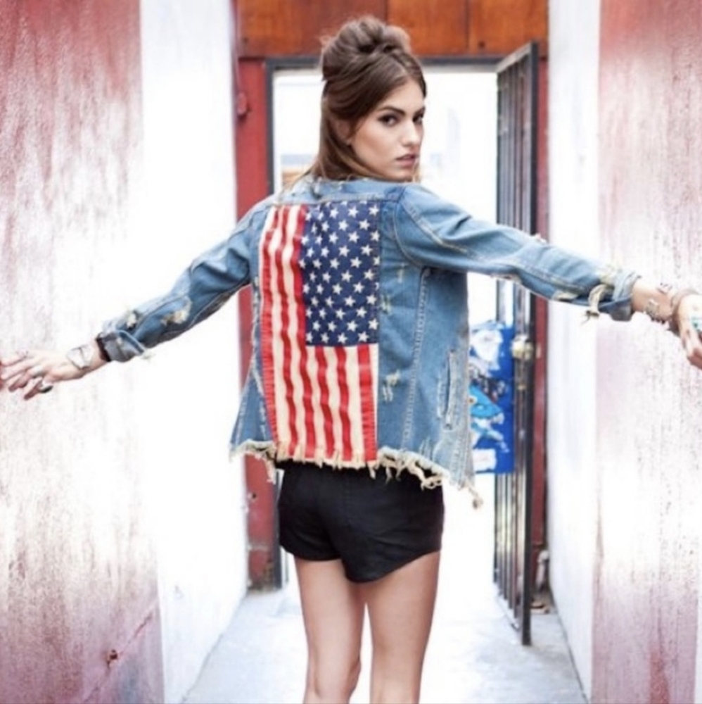 UNIF Americana Distressed Denim Jacket